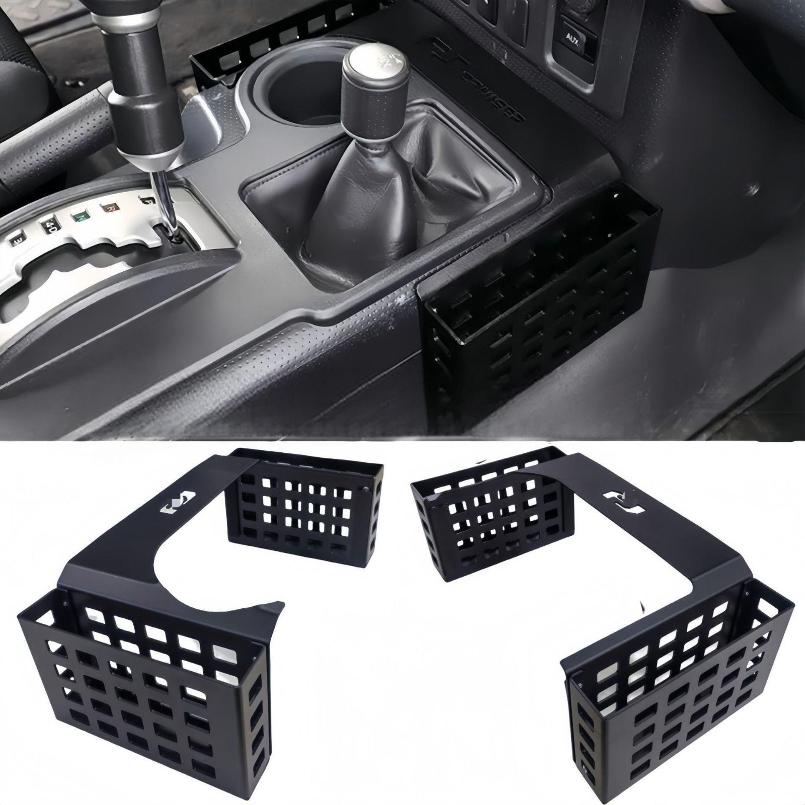 トヨタ FJクルーザー 中控排挡横収納バスケット CNCアルミ製 置物ボックス 小物入れ
