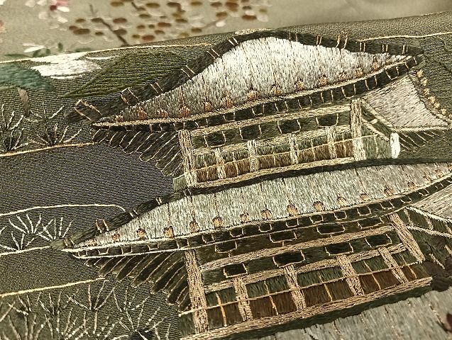 平和屋着物○蘇州刺繍 訪問着 風景文 金糸 正絹 逸品 AAAU4344np  