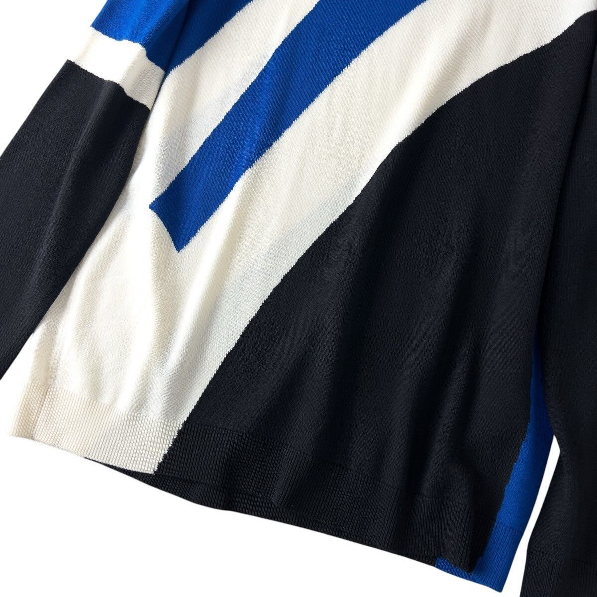 未使用級 dunhill ダンヒル Merino Deco Graphic Crew 薄手 ウール 