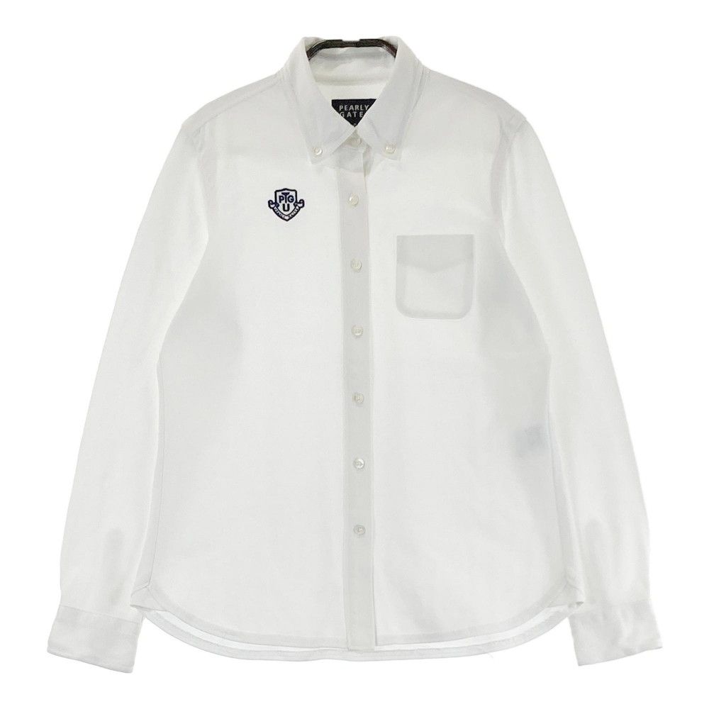 パーリーゲイツゴルフ　クリーム色 長袖 ボタンアップシャツ パーリーゲイツゴルフ クリーム色 長袖 ボタンアップシャツ PEARLY