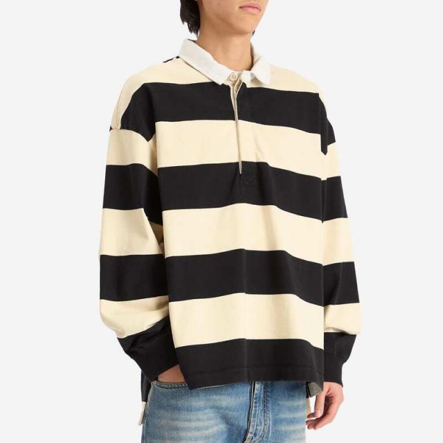 【Alexander McQueen】ストライプラグビーシャツ ☆送料関税込☆ ラグビーストライプ ポロシャツ | ブルー | Alexander McQueen JP