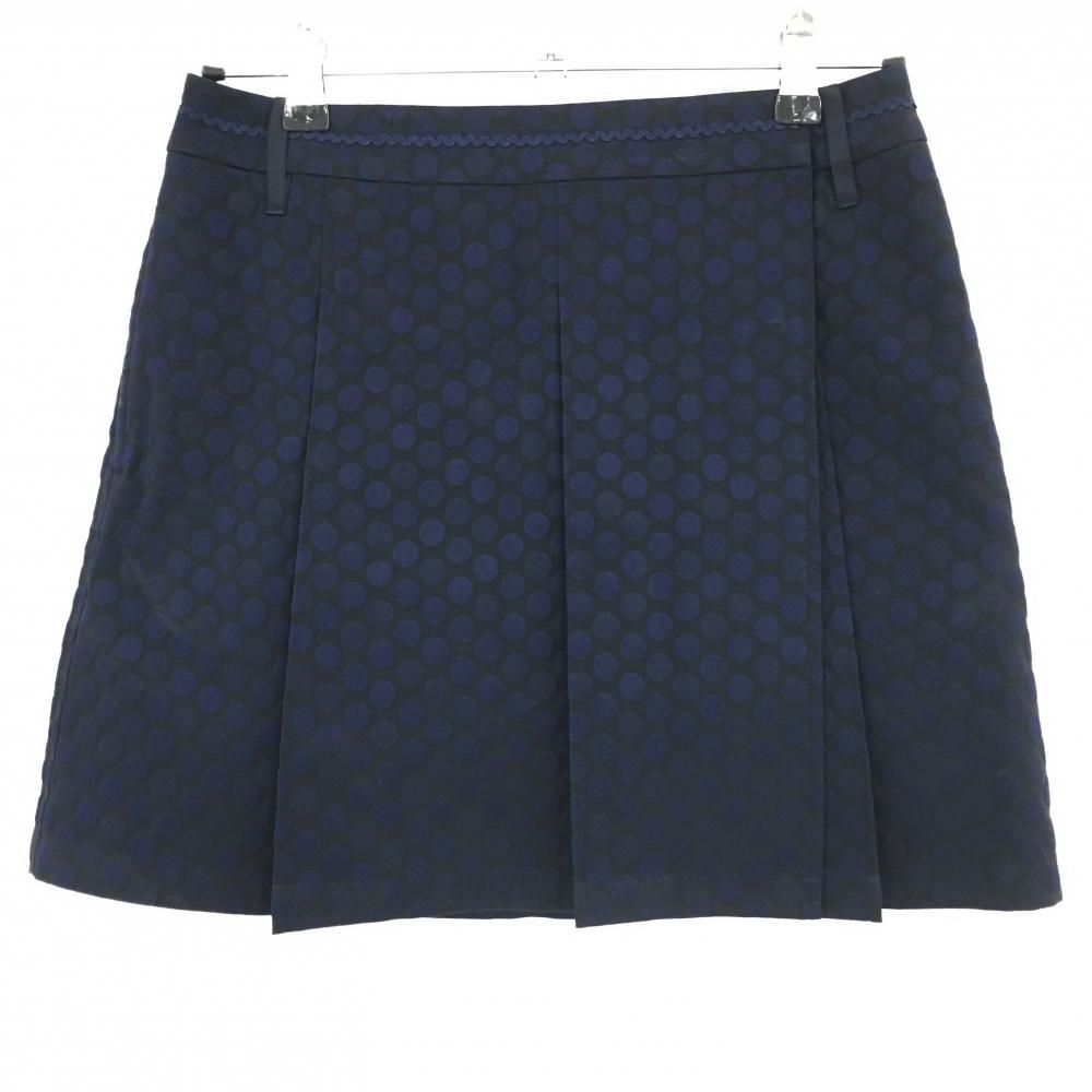 【美品】St ANDREWS ネイビー スカート SS 美品】セントアンドリュース ラップスカート 黒×ネイビー ドット