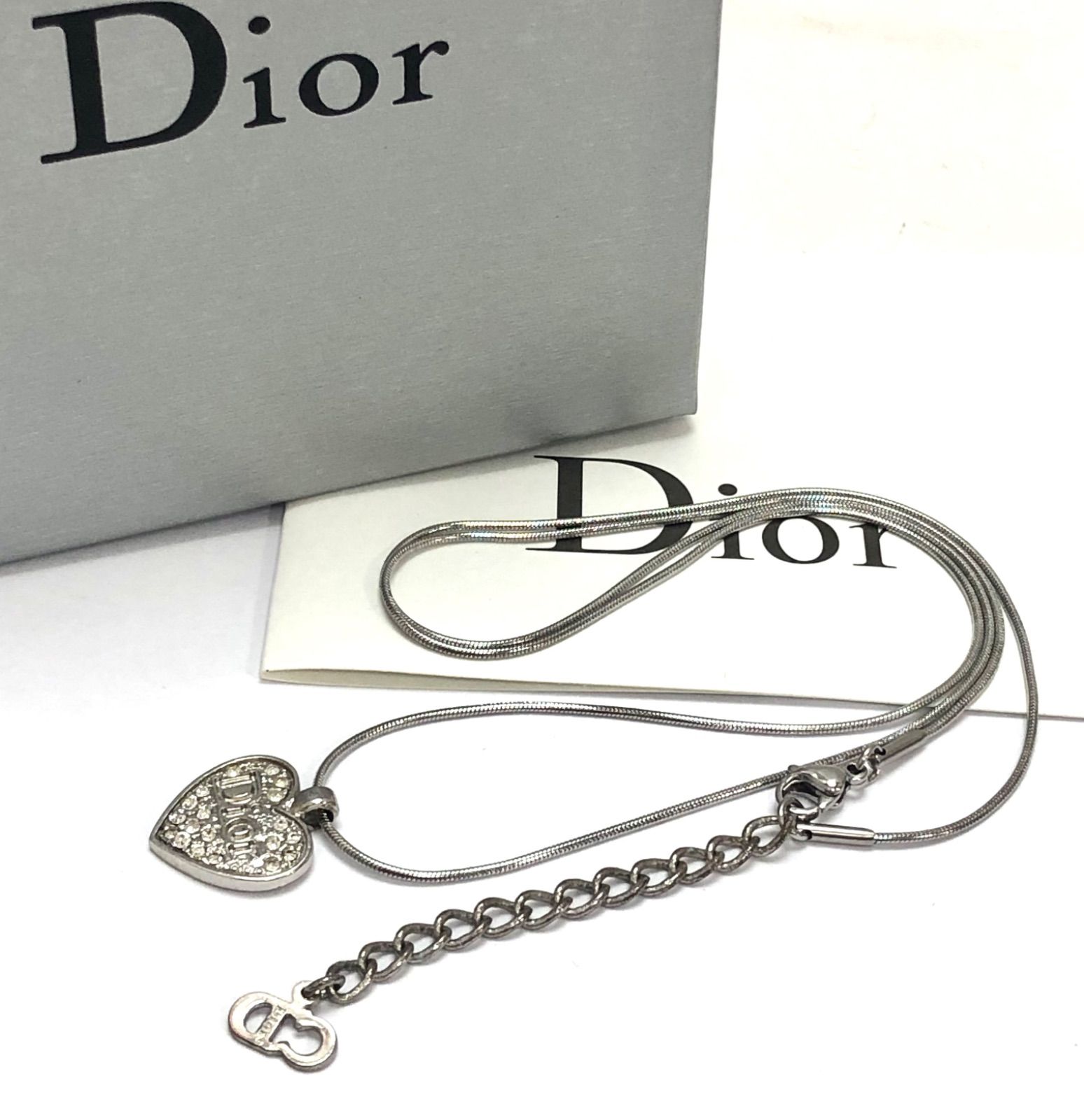 本物　クリスチャンディオール　ラインストーン　ネックレス　ロゴ　ピアス　指輪 CHRISTIAN DIOR クリスチャンディオール ラインストーン