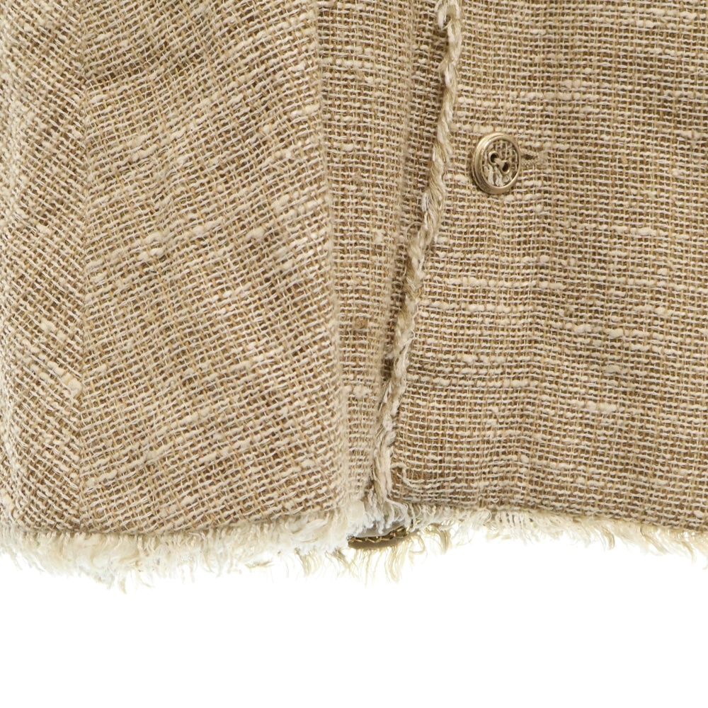 CHANEL (シャネル) 08P カメリアブローチ付 リネンジャケット ココ  