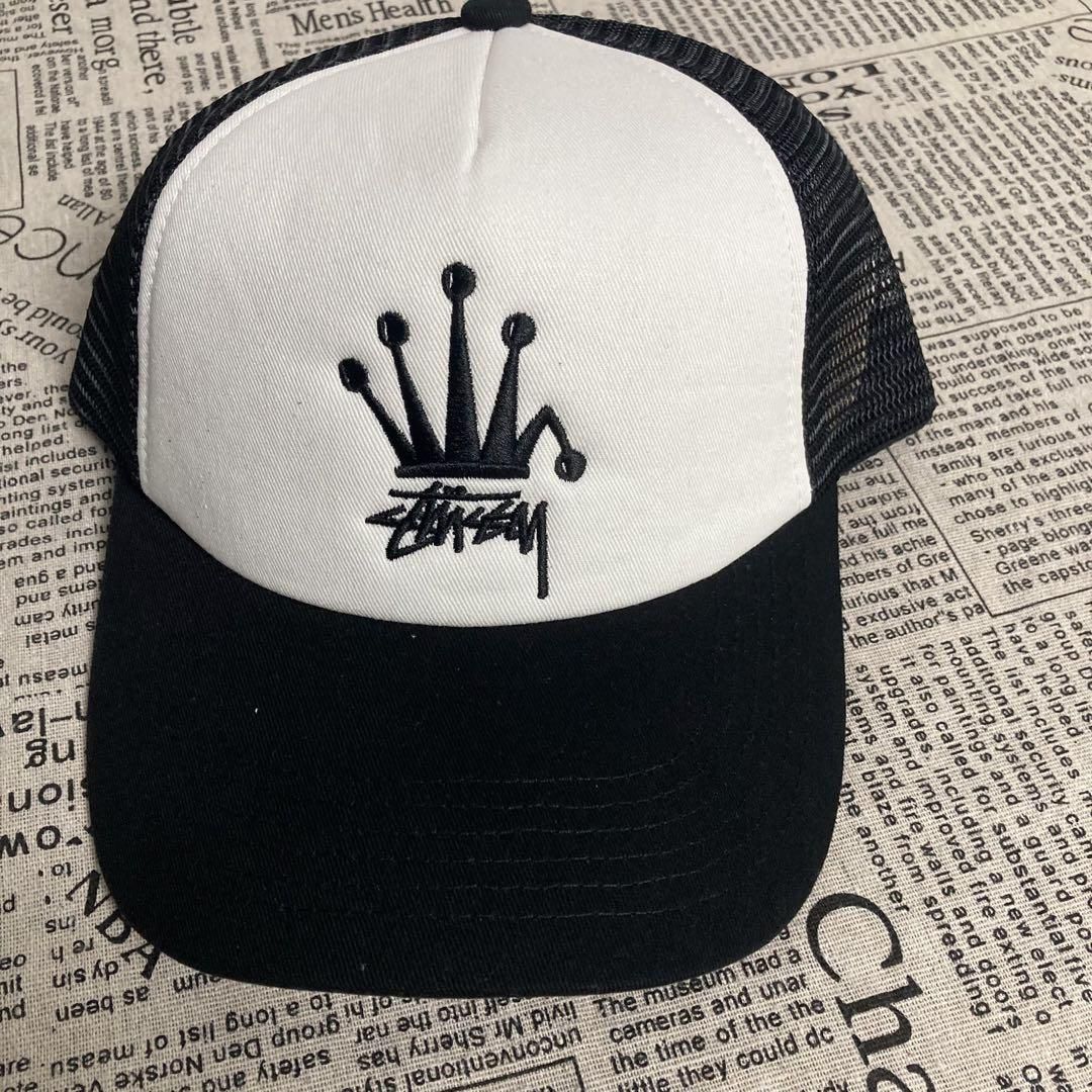 stussy ステューシー キャップ ブラック ホワイト【引取限定