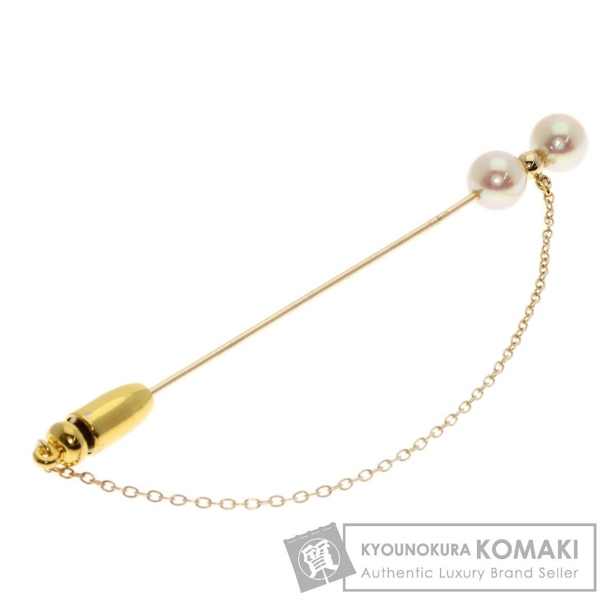 MIKIMOTO ミキモト パール 真珠 ピンブローチ ブローチ K14YG レディース