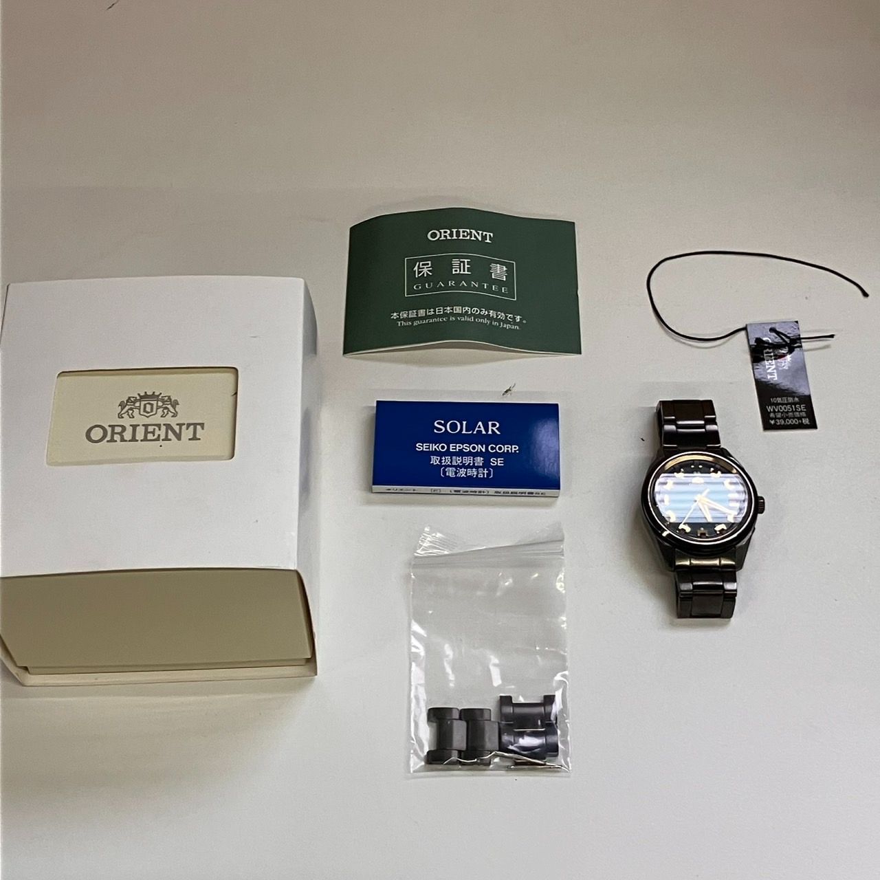 中古品】ORIENT WV0051SE クオーツ (ソーラーパワード) メッキグレー 