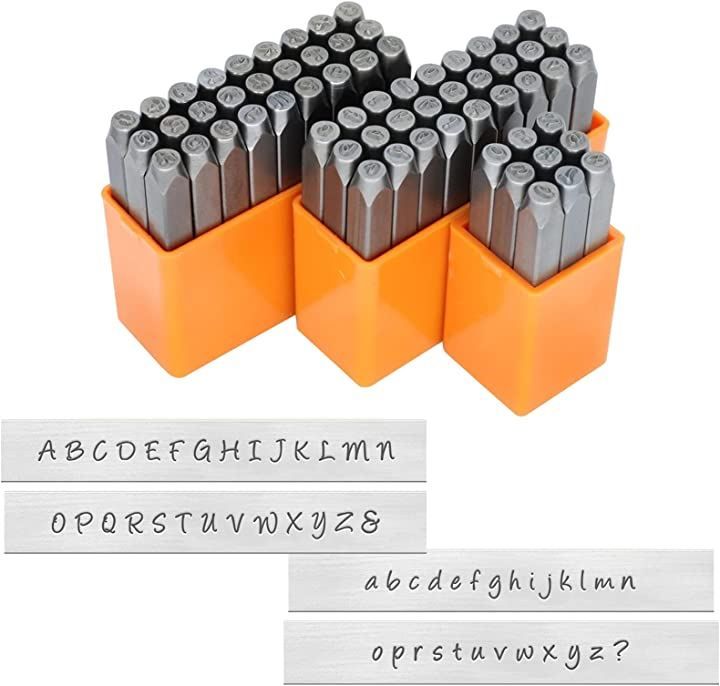 TOMMYFIELD クラフト 数字 アルファベット セット 刻印 初心者 財布 大文字 小文字( オレンジ)