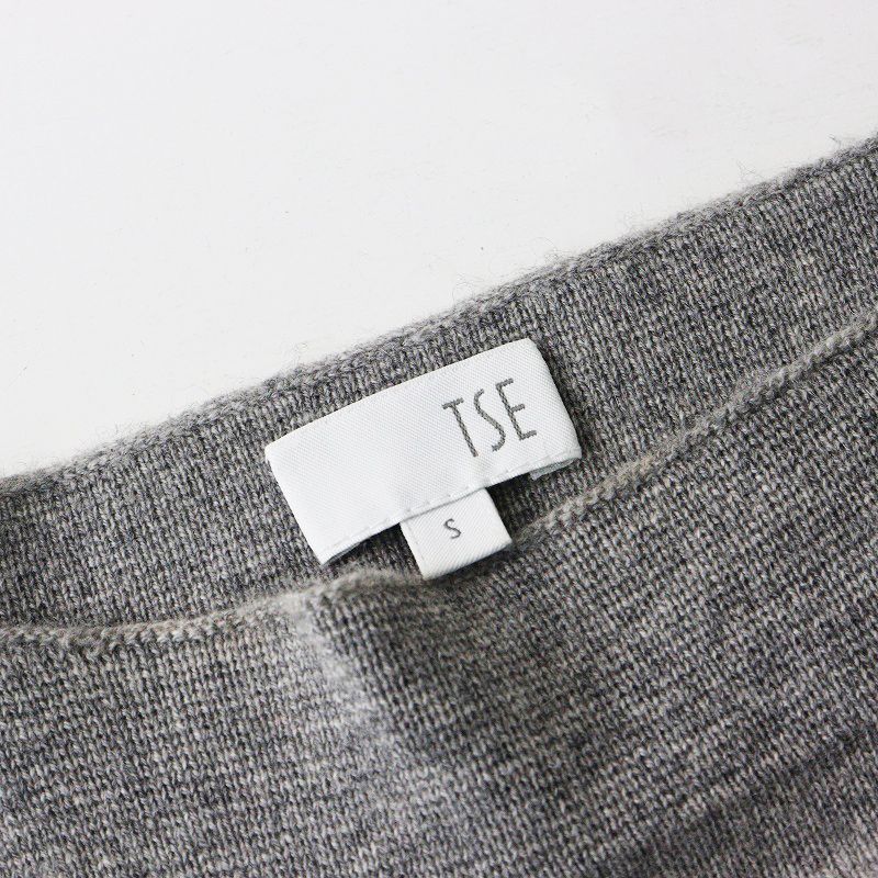  セイ TSE カシミヤ100％ ニット ボートネック ワンピース S ライトグレー プルオーバー 長袖 ロング その他 その他