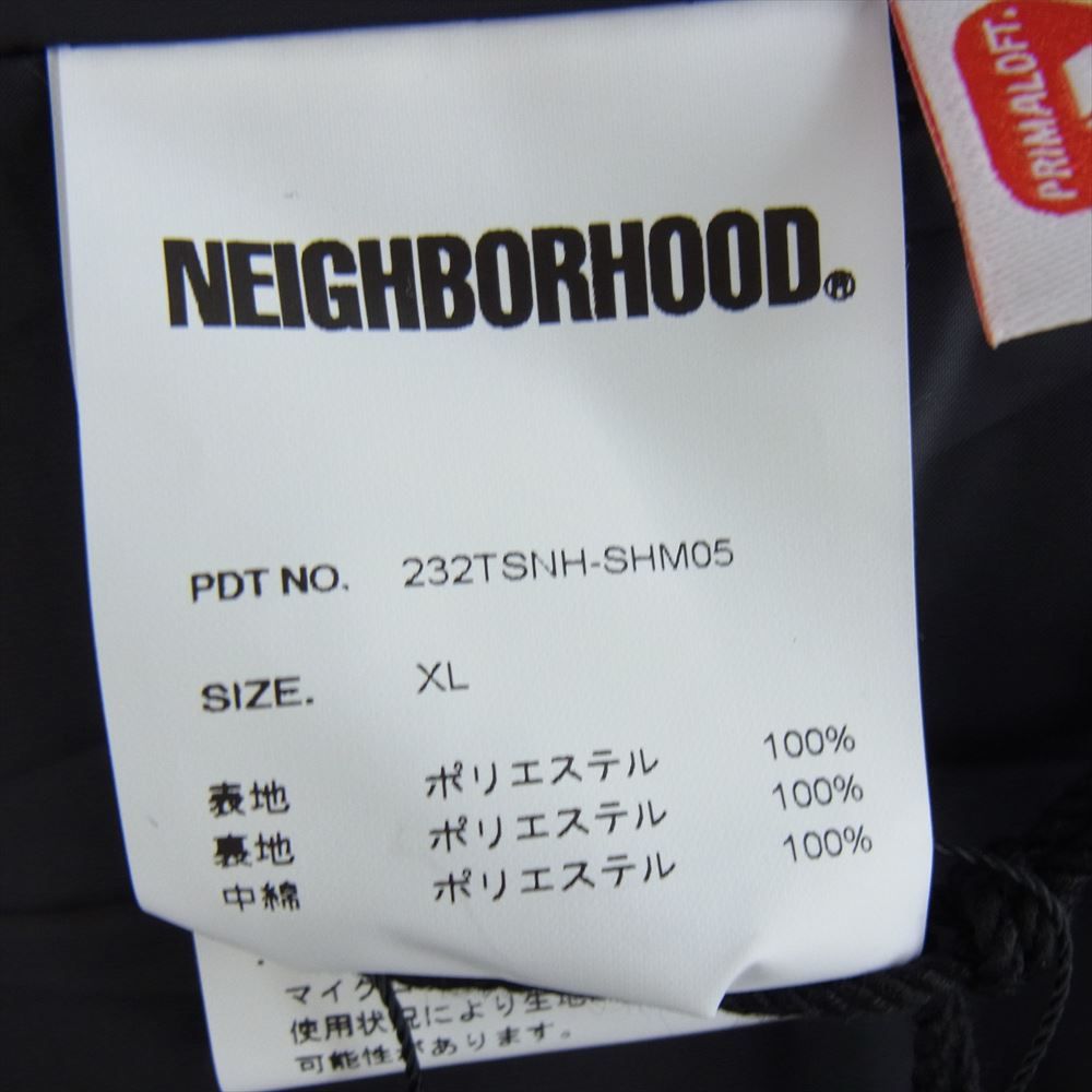 NEIGHBORHOOD ネイバーフッド 23AW 232TSNH-SHM05 Puff Shirt LS パフシャツ ロングスリーブ ノーカラー 中綿 ジップアップ ジャケット ブラック系 XL【新古品】【未使用】【中古】