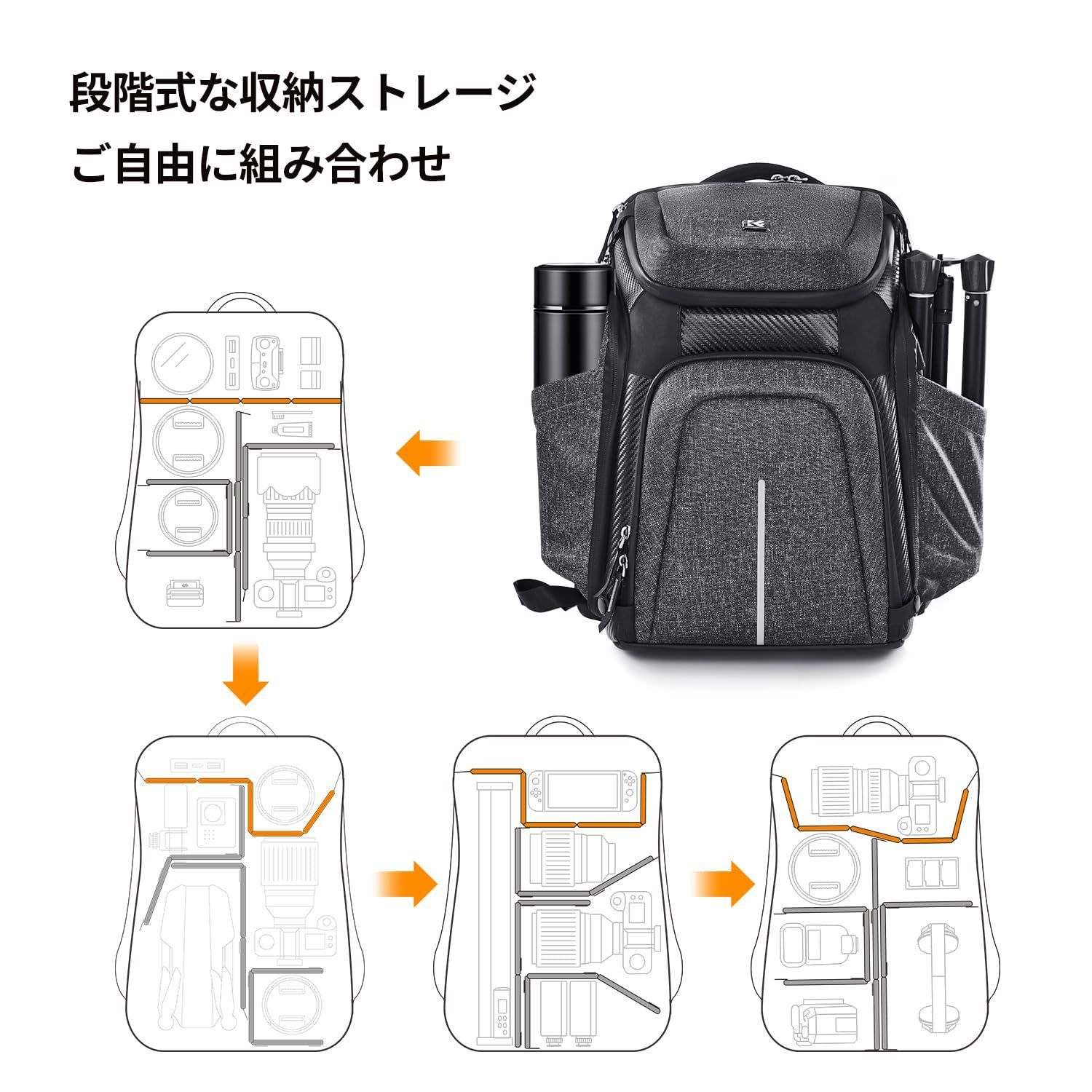 問い合わせ専用ページ 数量限定】15.6インチPC収納可 容量拡張可 三脚 ショルダーバッグ 25L