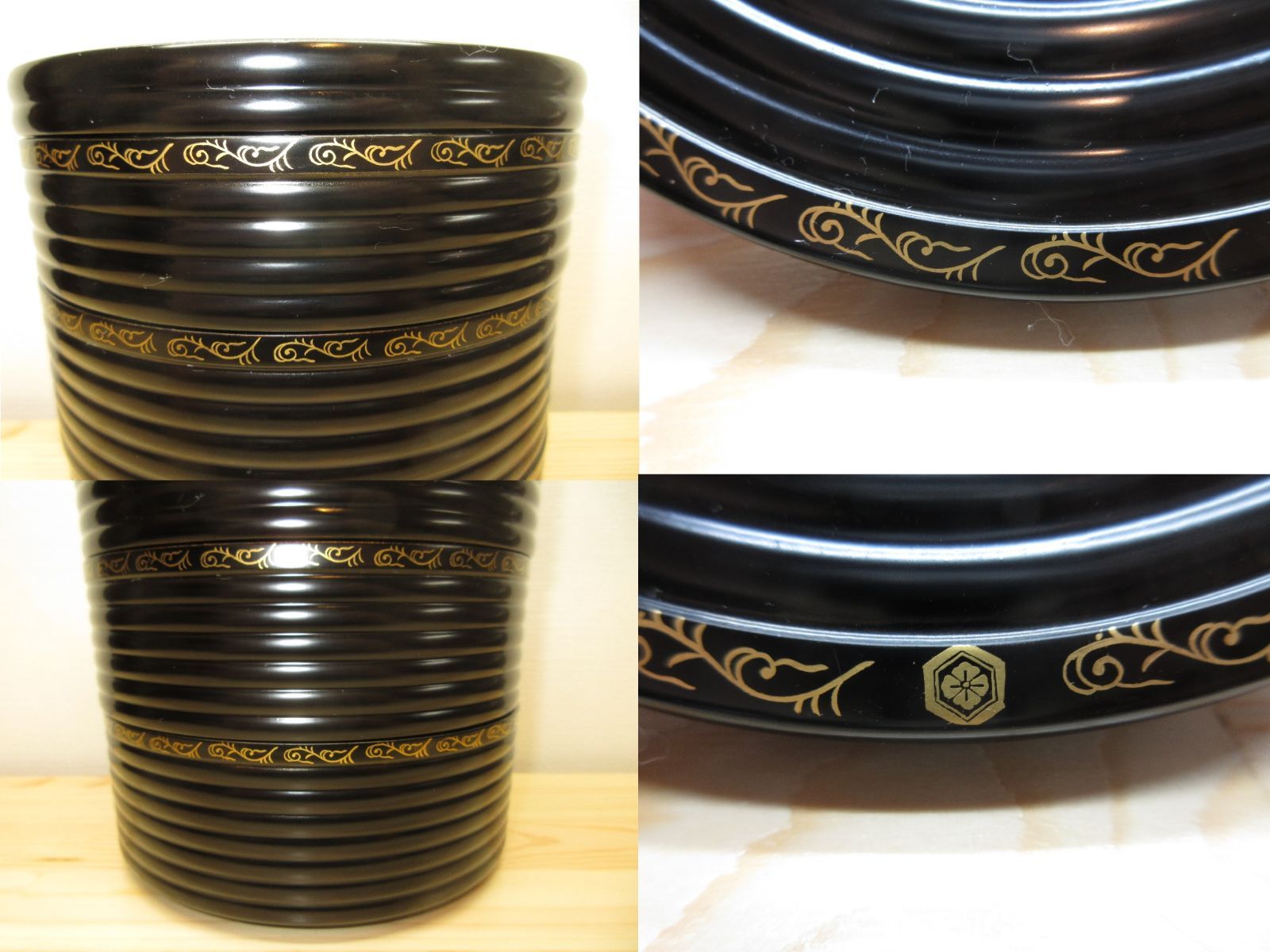 逢絢亭 茶道具 丸重 京塗 唐草蒔絵 ３段重 平安象彦 共箱入り