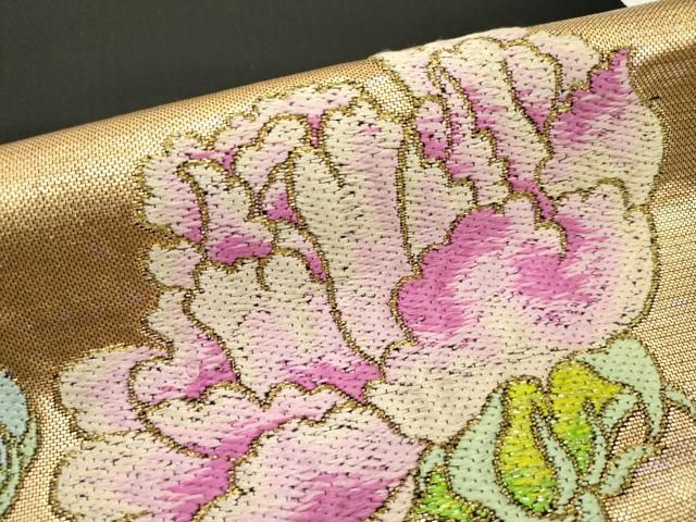 平和屋本店■極上　龍村美術織物　たつむら　六通柄　本袋帯　唐織　芳華錦　黒地　金銀糸　逸品　CZAA2123s5 平和屋本店□極上 龍村美術織物 たつむら 六通柄 本袋帯 唐織 芳華錦