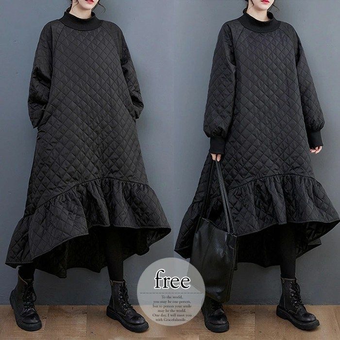 ワンピース レディース 中綿 ハイネック 中綿ワンピース ロングワンピース ロング丈 大人 長袖 無地 可愛い 着痩せ 春 秋冬 防寒 体型カバー ゆったり シンプル 20代 30代 40代 通勤 通学 プレゼント xkmilyx71 DZ20