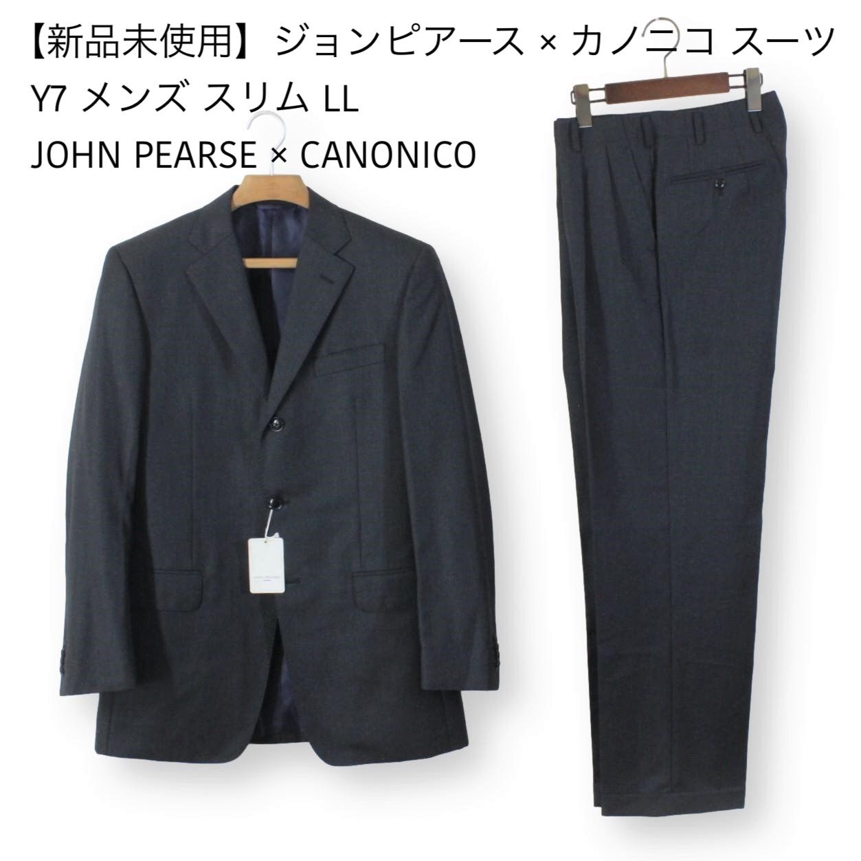 新品未使用】ジョンピアース × カノニコ スーツ Y7 メンズ スリム LL-