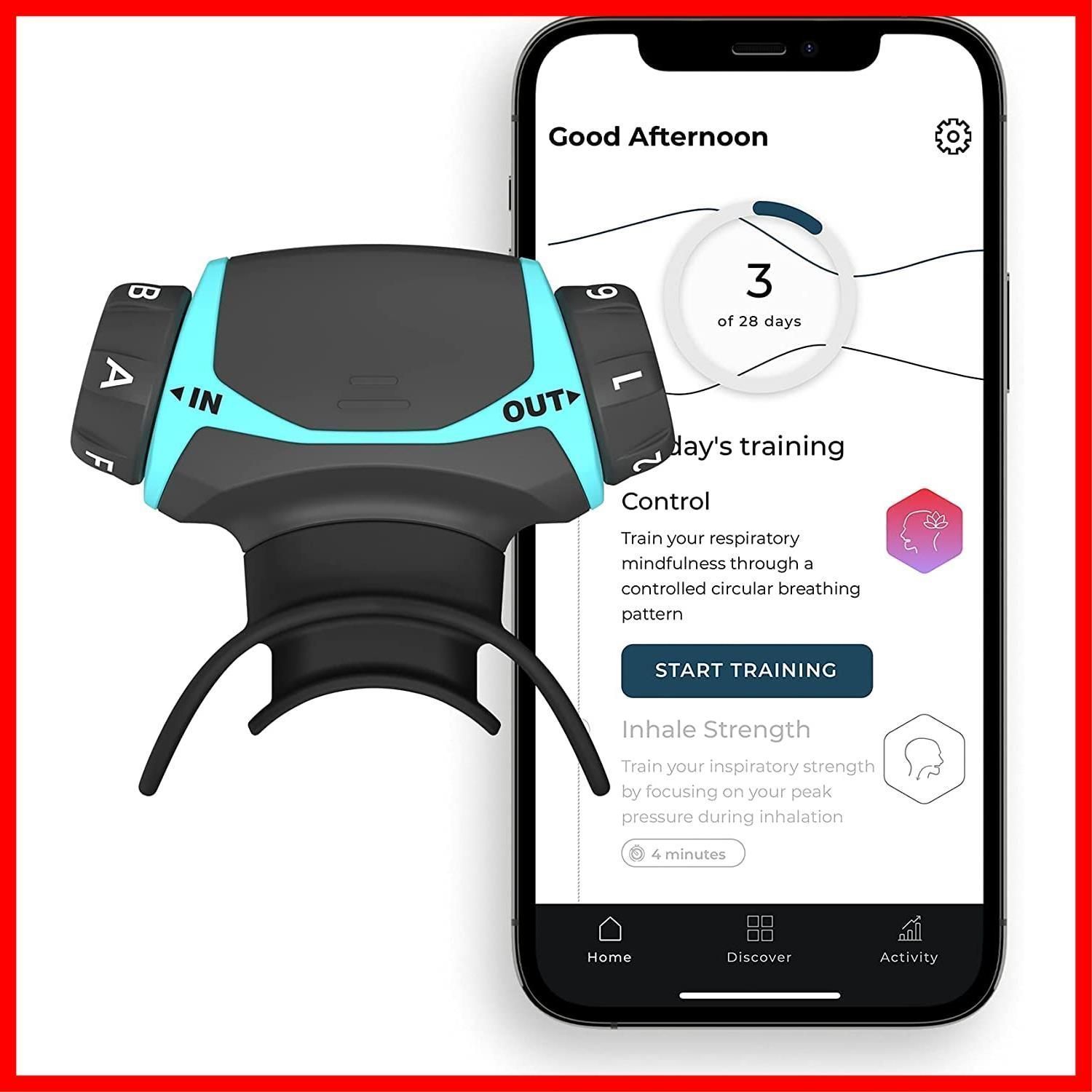 エアロフィット アクティブ 呼吸筋トレーニングデバイス スマートフォンアプリ有軽量