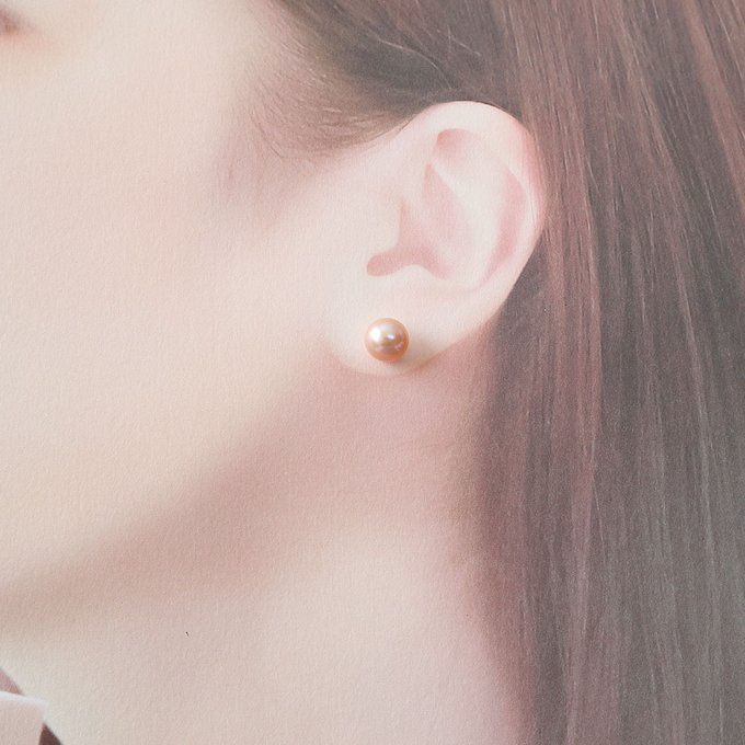 k18金スケルトンキャッチ付き スタッドピアス