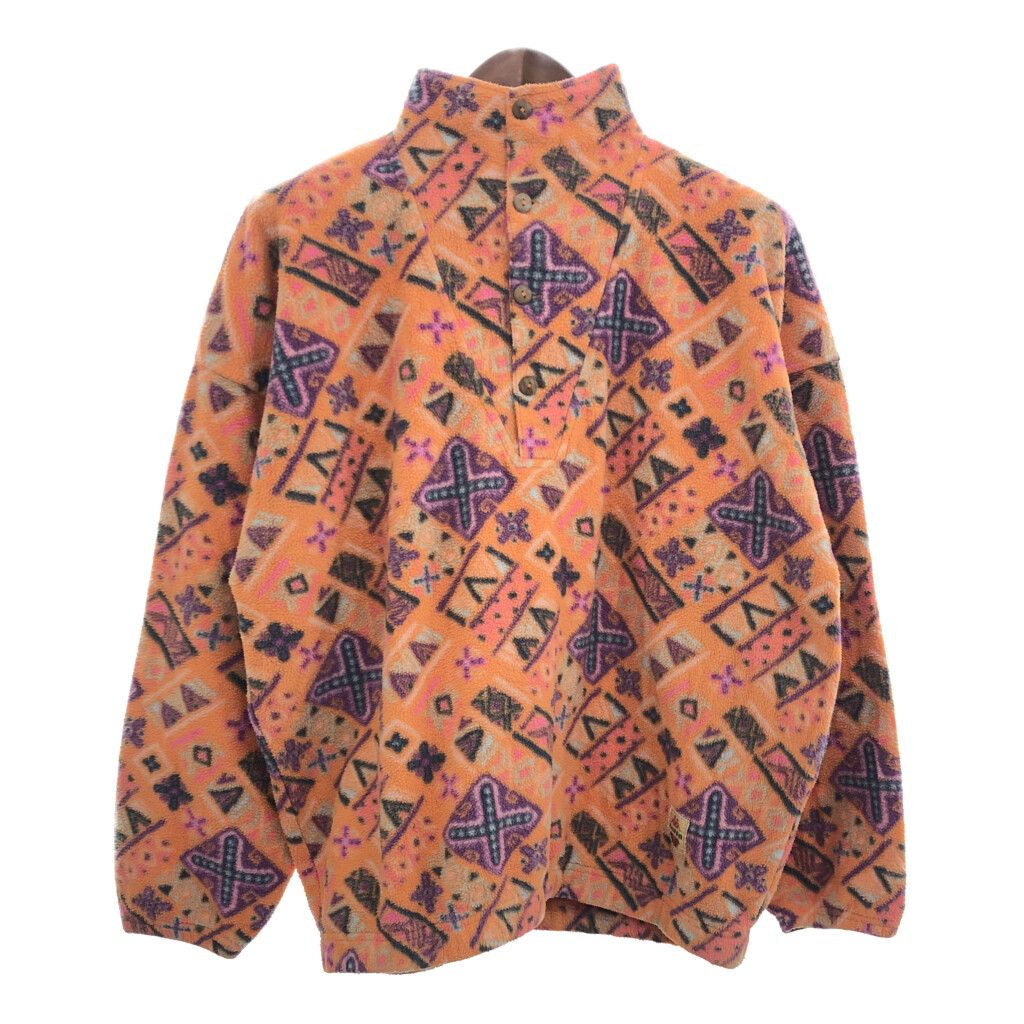 80年代 イタリア製 Kappa カッパ 総柄 ハーフボタン フリース プル  