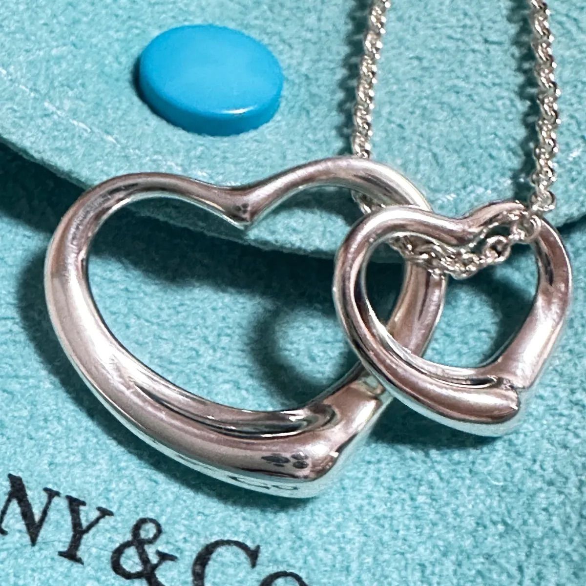 オープンハートネックレス レア物TIFFANY&Co. ティファニー ネックレス ダブルオープンハート