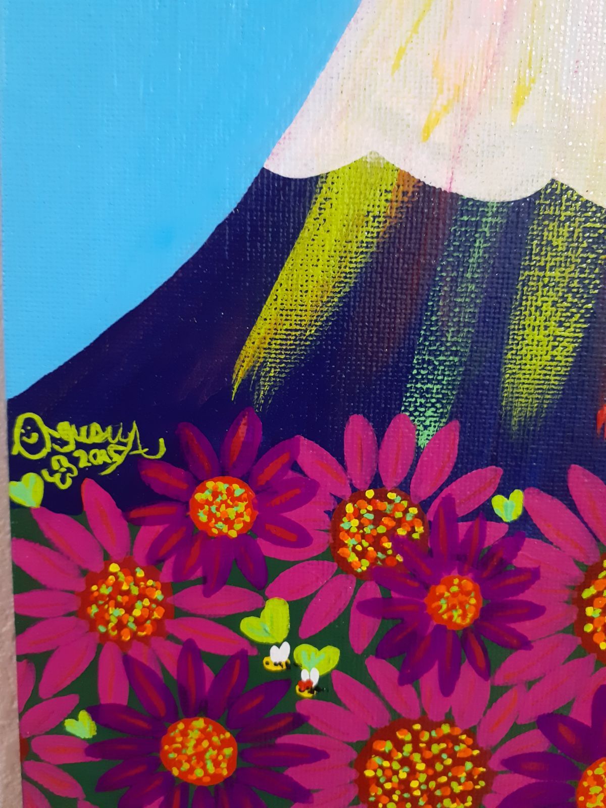 富士山と花畑 画家 小楠アキコ作品 F3号サイズ - メルカリ