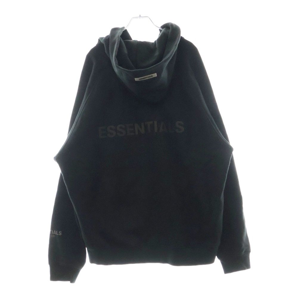 FEAR OF GOD/ロゴアップリケ ジップアップパーカー ブラック FEAR OF GOD ESSENTIALS (フィアオブゴッド エッセンシャルズ