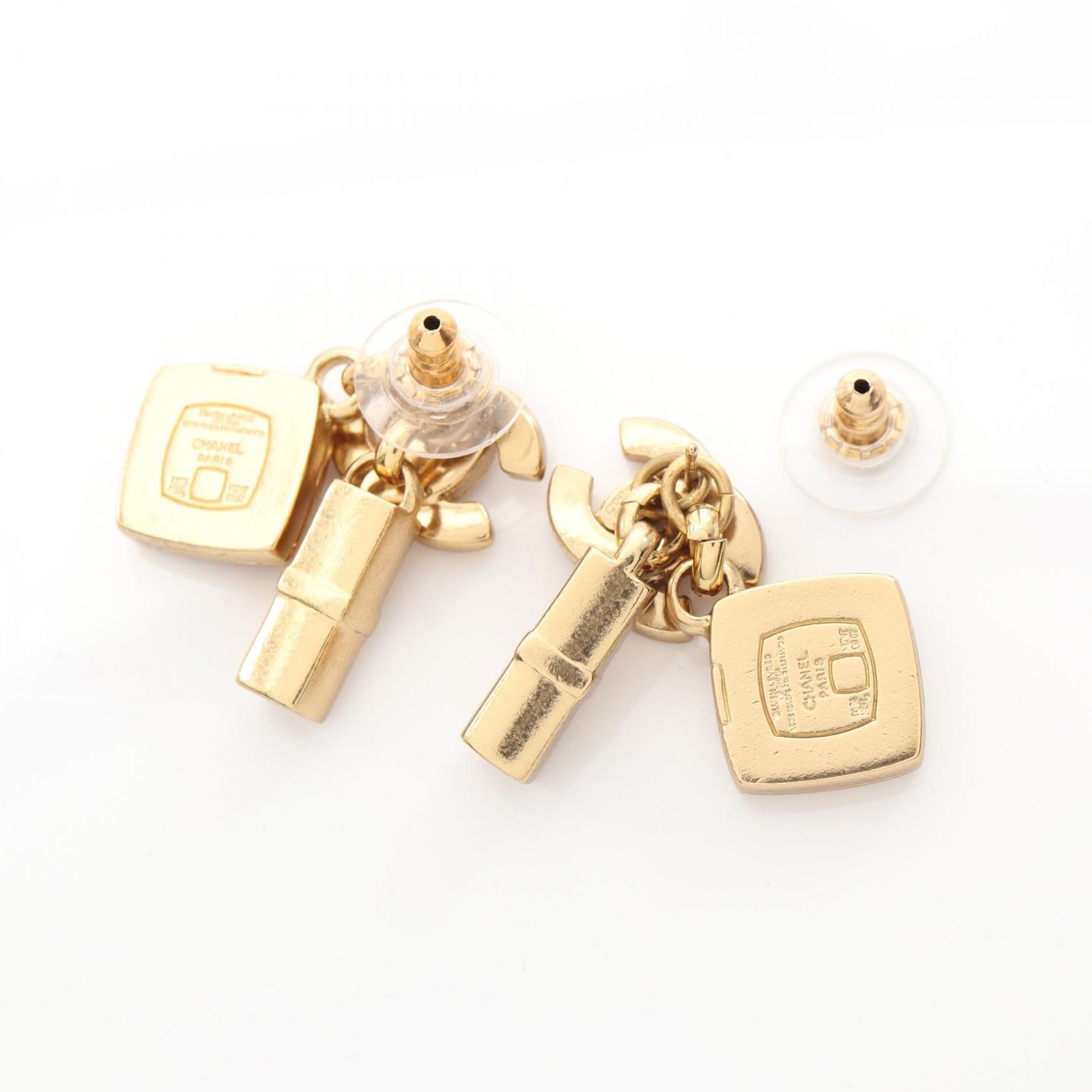 シャネル CHANEL ピアス ココマーク GP ゴールドメッキ ココマークコスメピアス レディース Used A