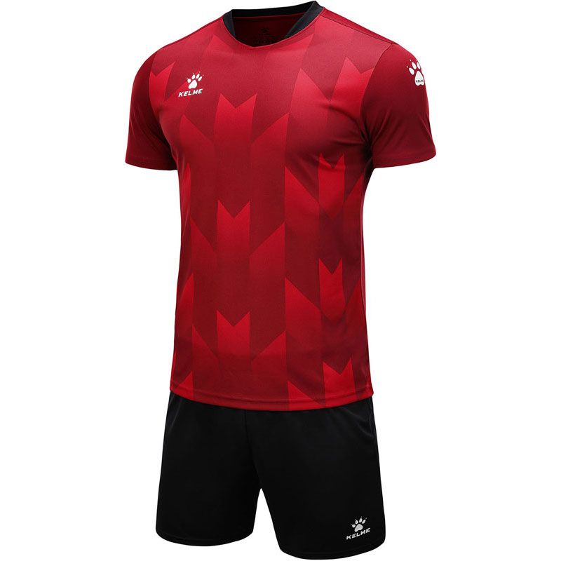 サッカーウェアセット 赤紺 KELME ケレメ ウエイブプラクティスシャツu0026パンツセット