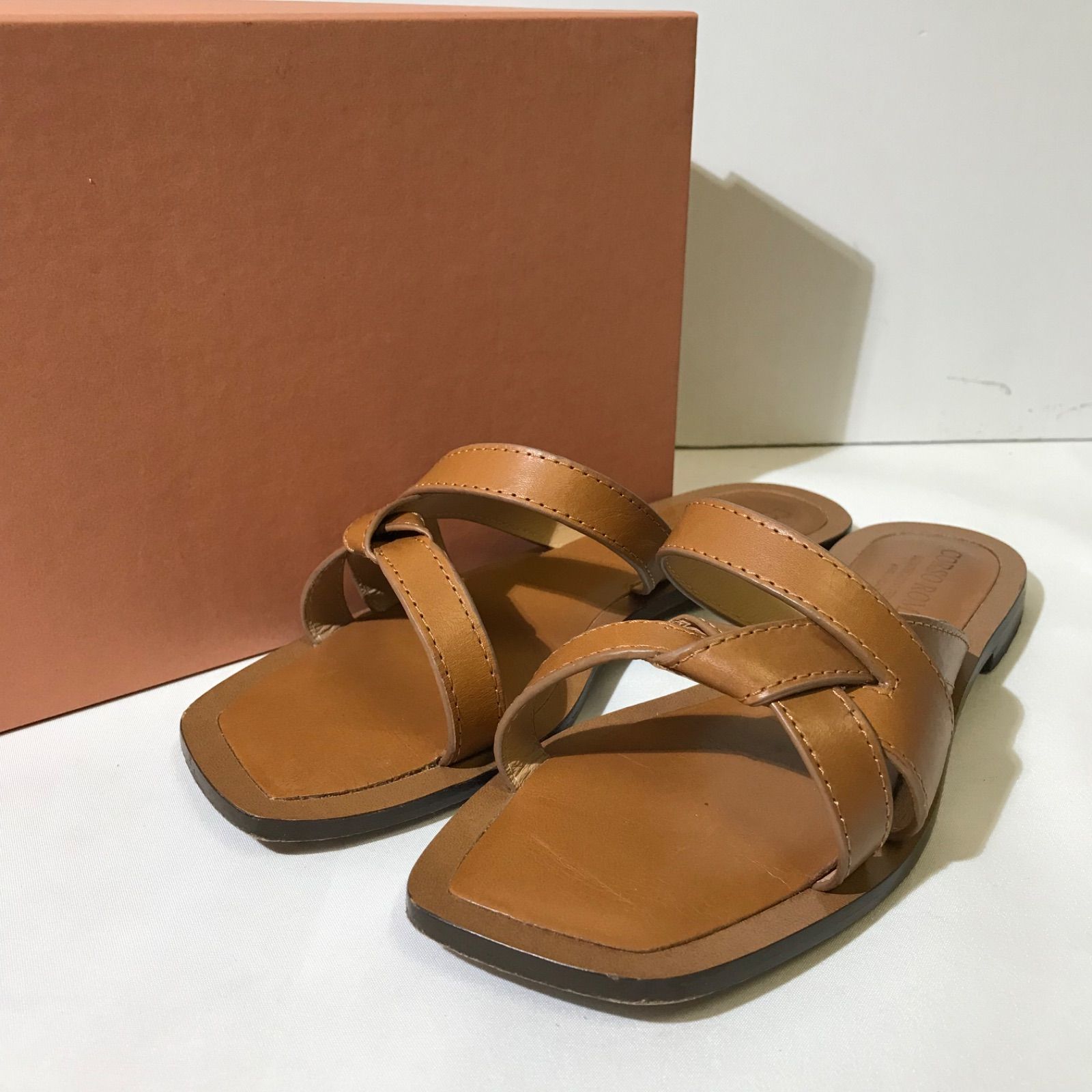 CORSO ROMA コルソローマ CROSS SOFT SANDALS 37サイズ ブラウン レディース サンダル