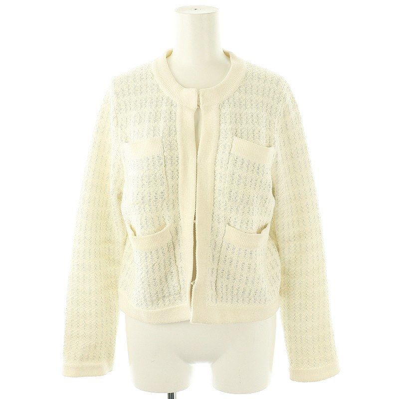 ルルウィルビー Loulou Willoughby 25SS ツィードニットジャケット ノー 2 ホワイト |HK OS
