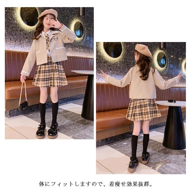 卒業式 女の子 スーツ 韓国 卒服 制服 フォーマルスーツ キッズ 小学生 入学式 : 子供服 フォーマル | スカート [Wolcakyue]