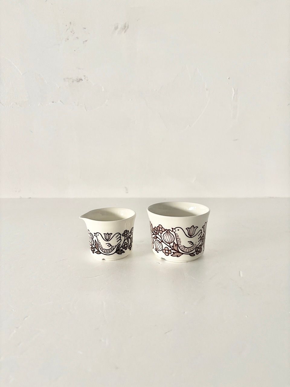 北欧 ARABIA Sirkku クリーマー シュガーポット セット 小鳥 1970年代