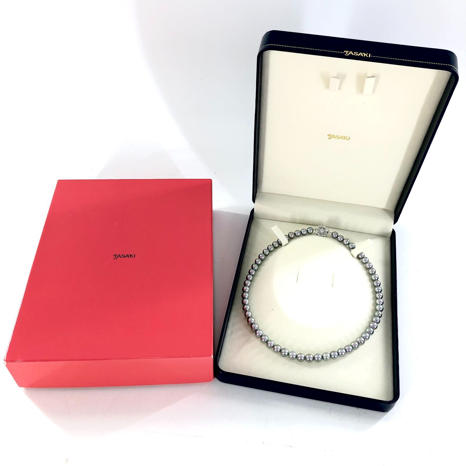 TASAKI タサキ グレーパール ネックレス シルバー 6.9mm‐7.4mm 33.7g