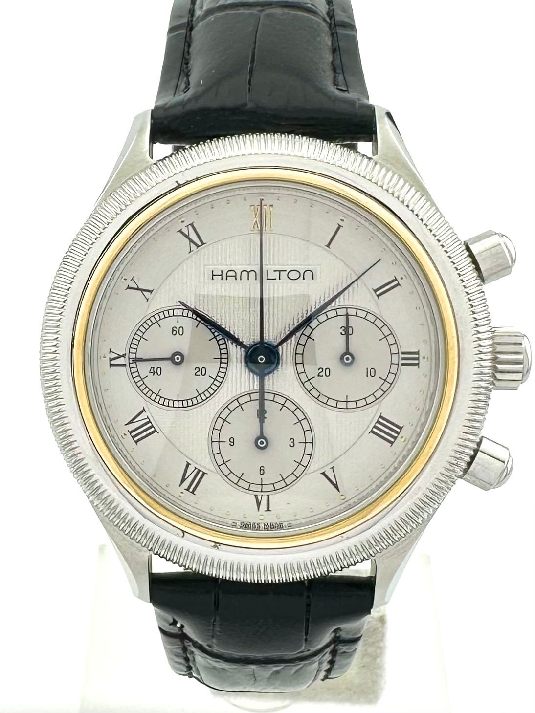 HAMILTON クロノグラフ レマニア1873 コインエッジベゼル 手巻き時計 OH済み ハミルトン