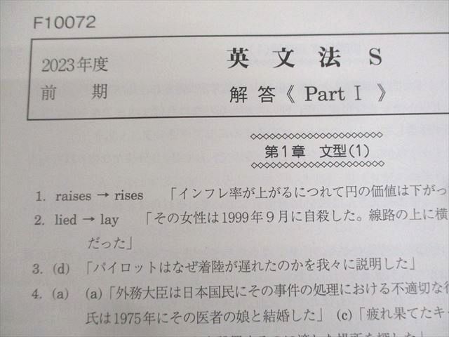 駿台 英語 英文法/実戦S テキスト通年セット 2023 計2冊 鍋谷賢