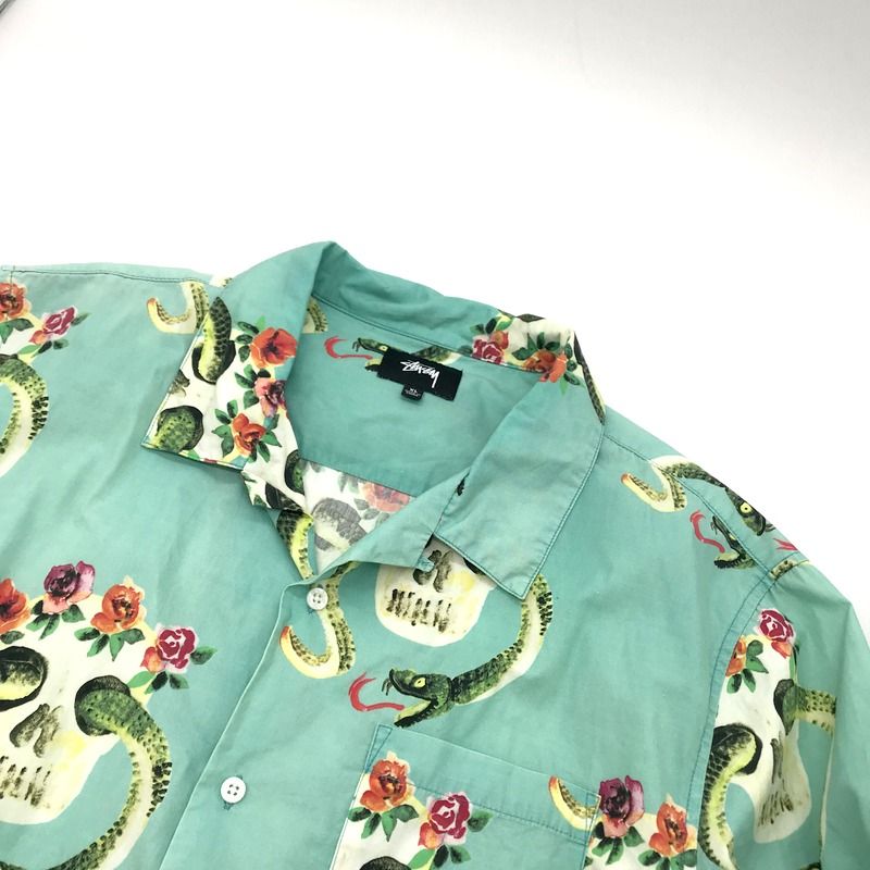 STUSSY オープンカラーシャツ 半袖 シャツ アロハシャツ 総柄