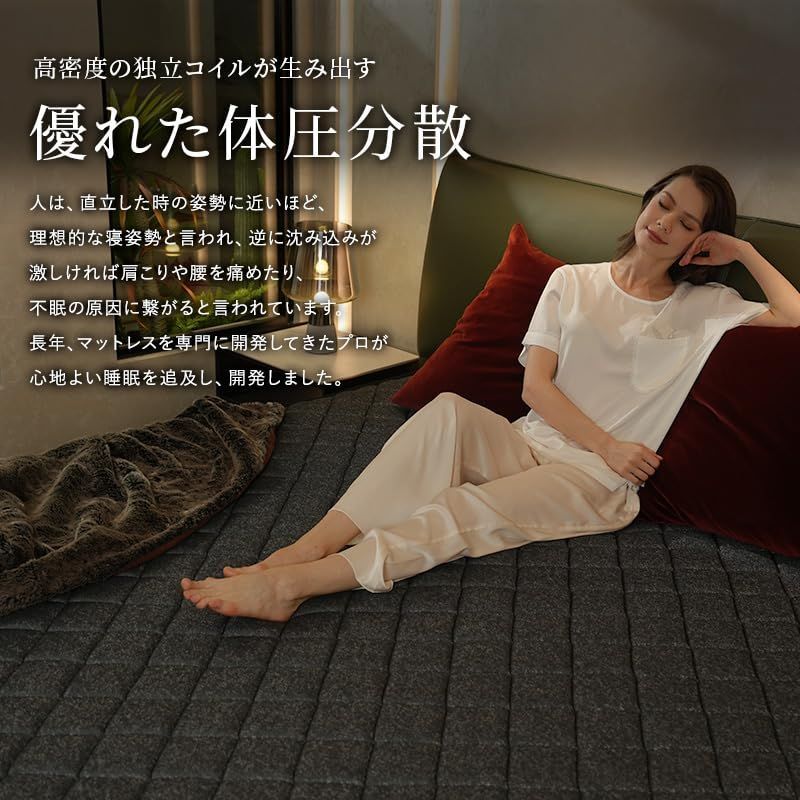 マットレス セミダブル コイル660個 厚み20cm ポケットコイルマットレス ニット生地 ベッドマットレス ベッドマット 寝具 布団 新生活 NEXPOTALLINN_EU