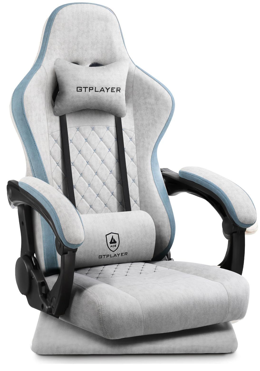 ゲーミングチェア ゲーミング座椅子 ファブリック ゲームチェア デスクチェア 360°回転座椅子 ポケットコイルが内蔵 連動アームレスト GTPLAYER 165°リクライニングチェア ランバーサポートハイバック 蒸れない 腰が痛くならない テレワーク GR