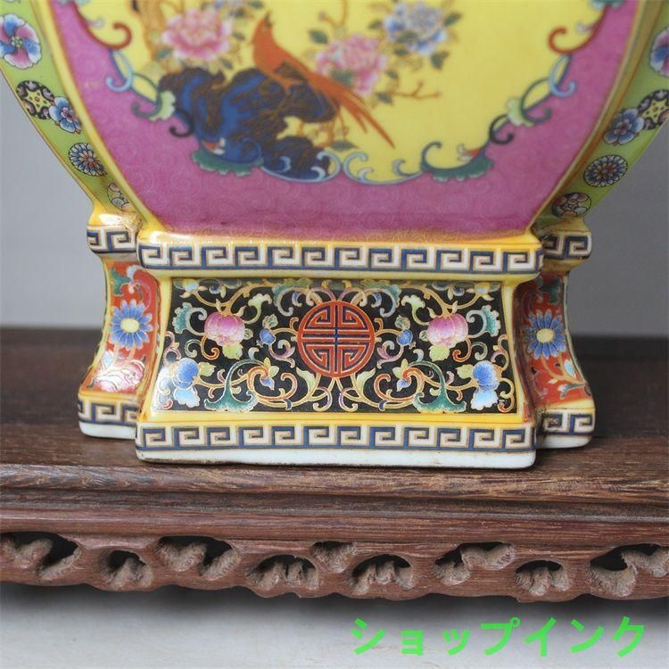 大清雍正琺瑯彩四方花鳥尊瓶 景徳鎮 陶磁器 装飾品 現代工芸品