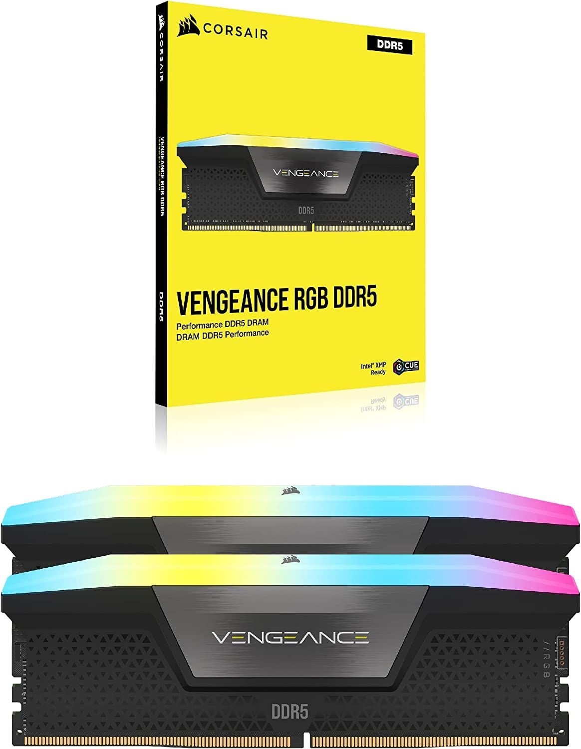 CORSAIR DDR5-5600MHz デスクトップPC用メモリ VENGEANCE RGB DDR5シリーズ PC5-44800 Intel XMPメモリキット 32GB ブラック 16GB×2枚 CMH32GX5M2B5600C36K CHRISTIANNAURATH_COM_BR