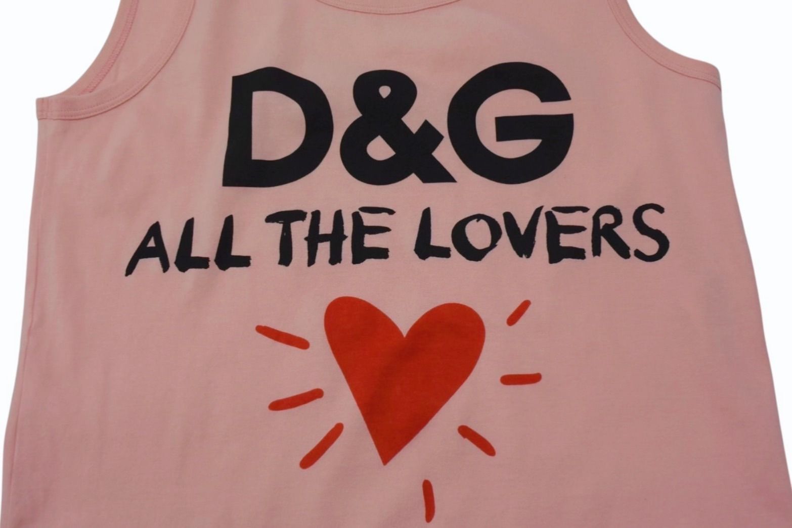極美品 DOLCE&amp;GABBANA ドルチェアンドガッバーナ タンクトップ F8H47T サイズ36 ALL THE LOVERS プリント ピンク 中古 4b003173 極美品 DOLCE&GABBANA ドルチェアンドガッバーナ タンクトップ F8H47T