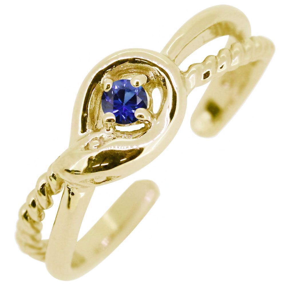 イヤーカフ レディース 18金 18k イヤリング サファイア 誕生石 9月 蛇 へび イヤカフ 片耳【受注生産の為8～10営業日程度で発送】