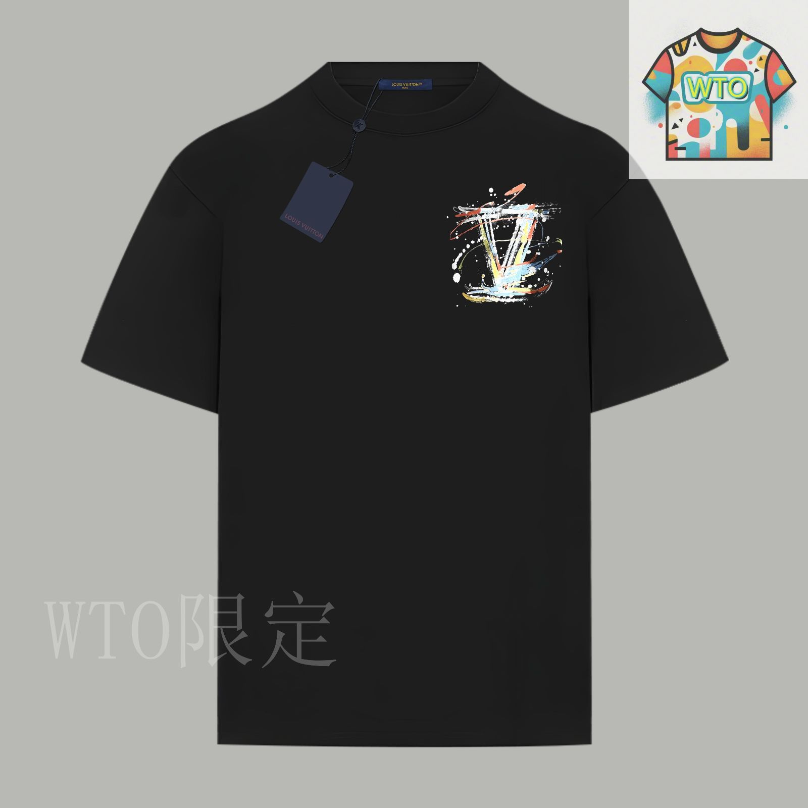 今日特価】Louis Vuitton Graffiti Logo Print T シャツ-3