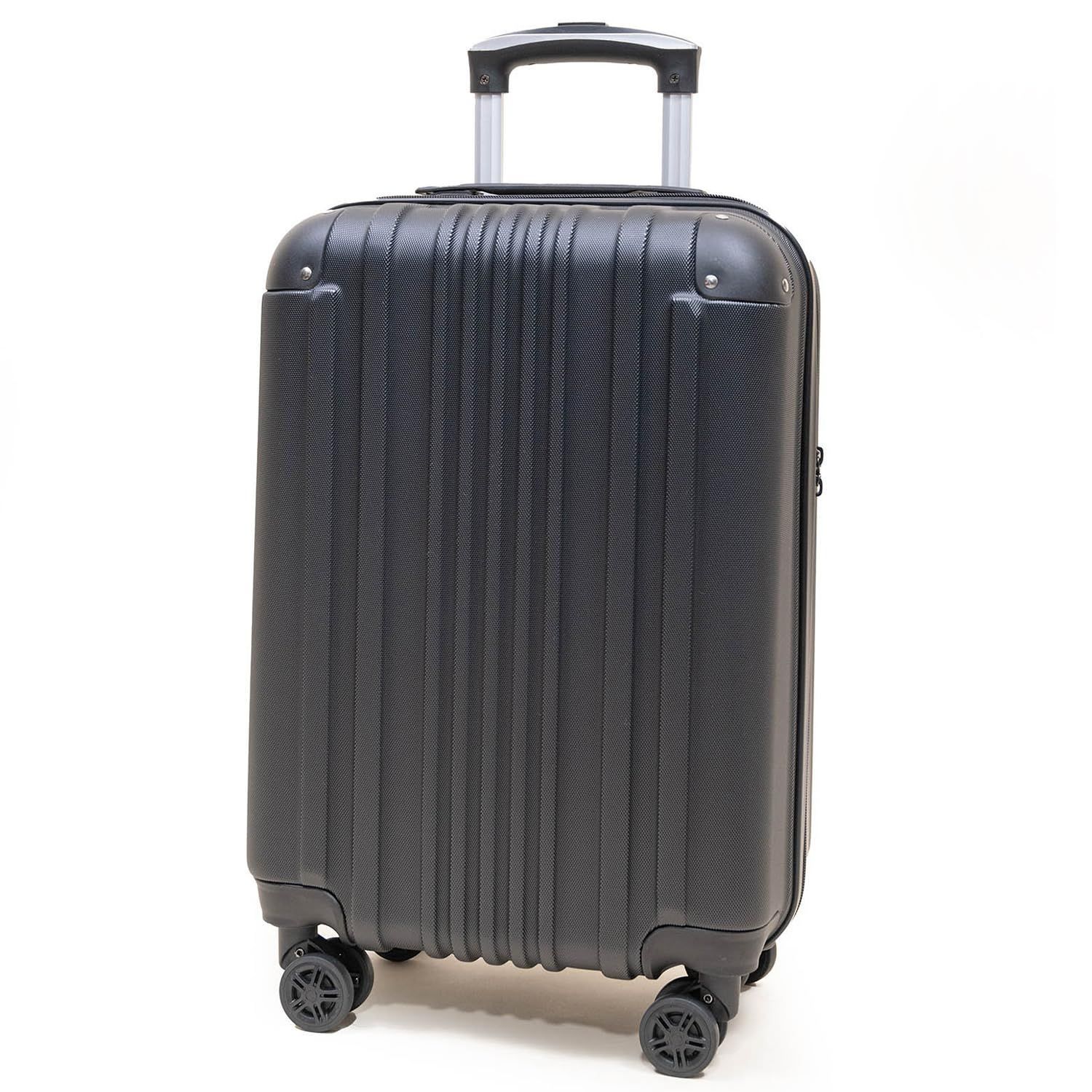 新着商品 静音 旅行 ダブルキャスター TSAロック ビジネス… 超軽量 大容量 ブラック キャリーケース キャリーバッグ Medium ABSスーツケース Bargiotti