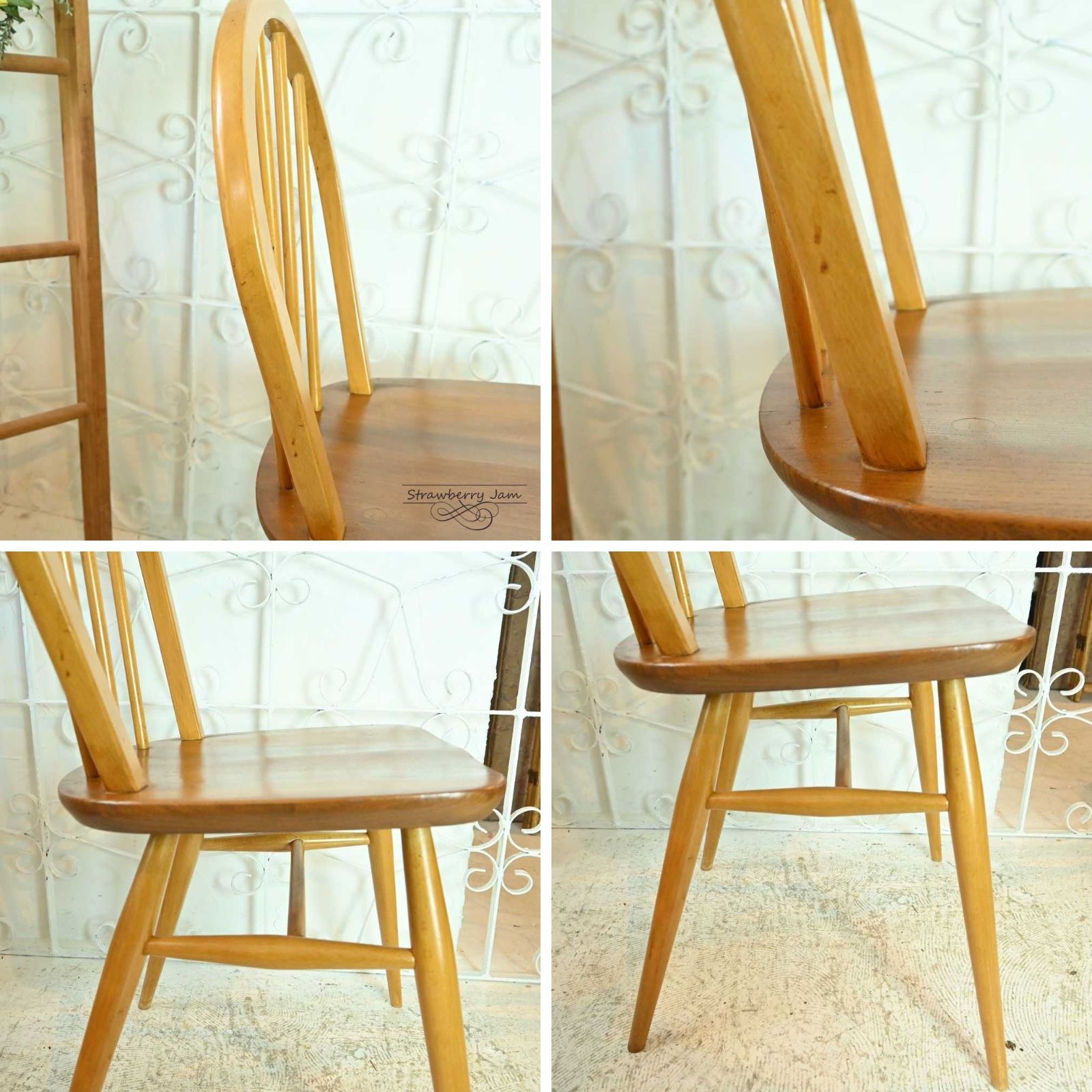 L3705-300-1 英国ヴィンテージ ERCOL フープバックチェア 4本 L3705-300-4 英国ヴィンテージ ERCOL アーコールチェア フープ
