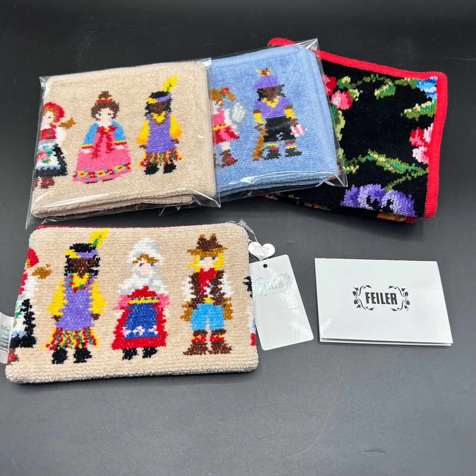 あり フェイラー ハンカチ＆ポーチセット ナイストゥミートユー 花柄