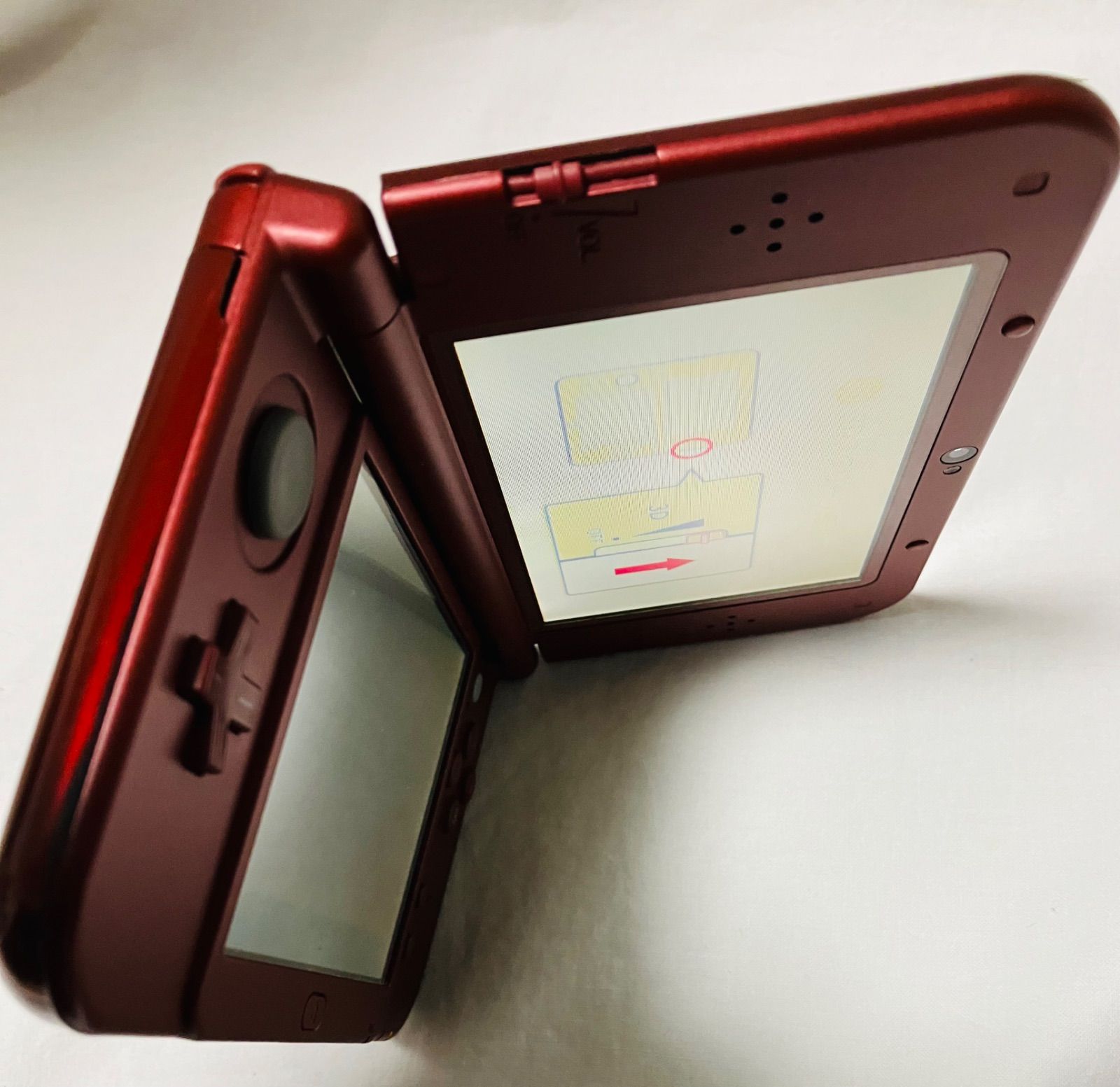 7-143【美品】Newニンテンドー3DS LL メタリックレッド 下IPS Amazon