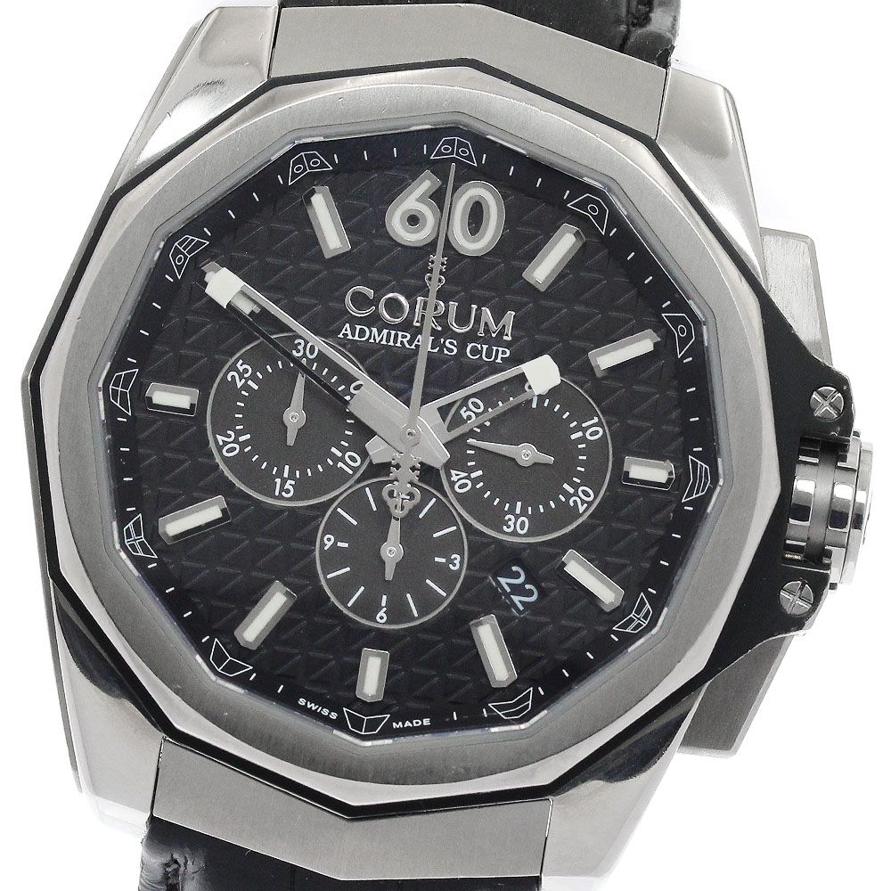 【希少.】CORUM コルム 腕時計 アドミラルズカップ ブラック コルム アドミラルズカップ チャレンジャー44 クロノ 753.691.20