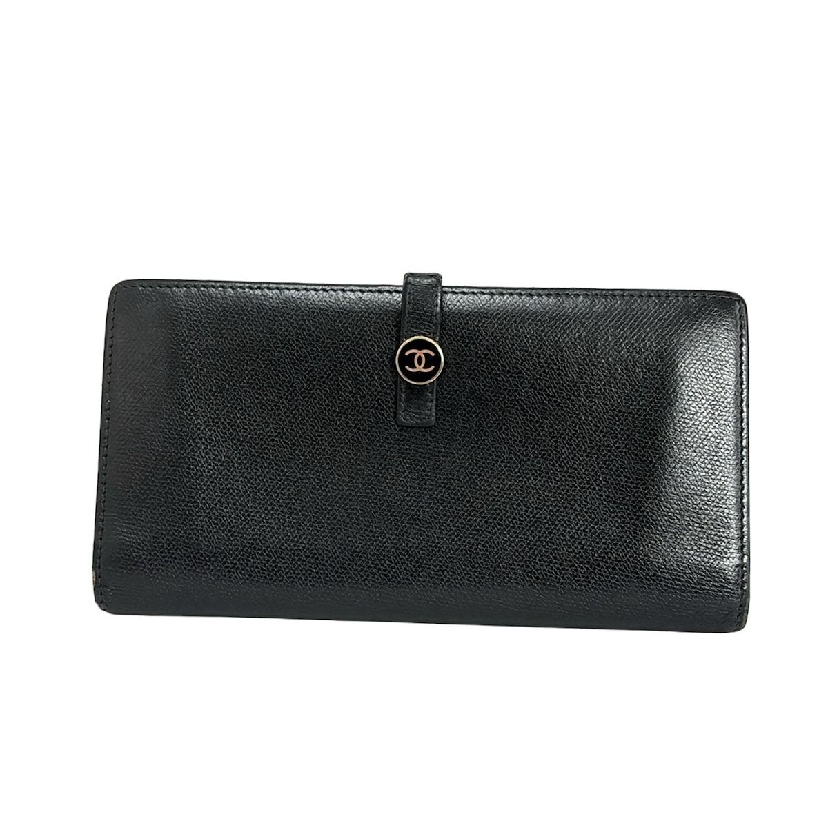 CHANEL シャネル 長財布 ココボタン 黒