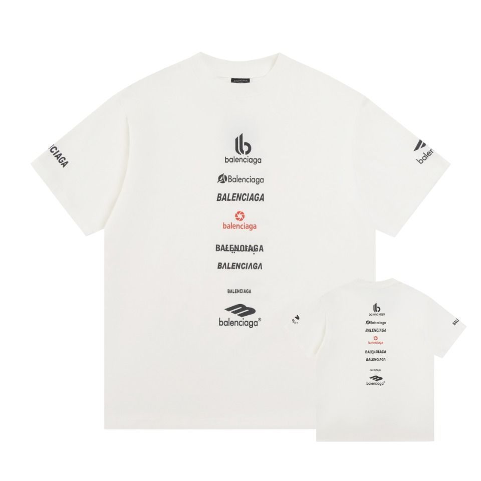 バレンシアガ BALENCIAGA ホワイトロゴ 半袖Tシャツya33