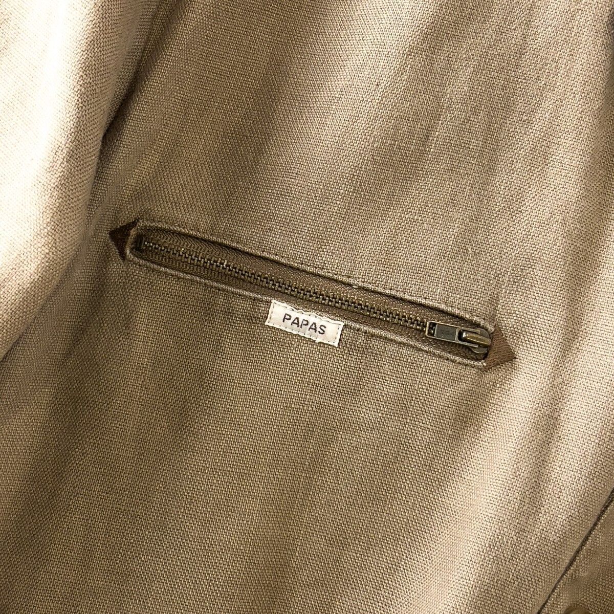 【美品】PAPAS カバーオール型　ジャケット　リネン100% L 日本製 Mamas & Papas - PAPAS パパス リネン100％ カバーオール シャツ